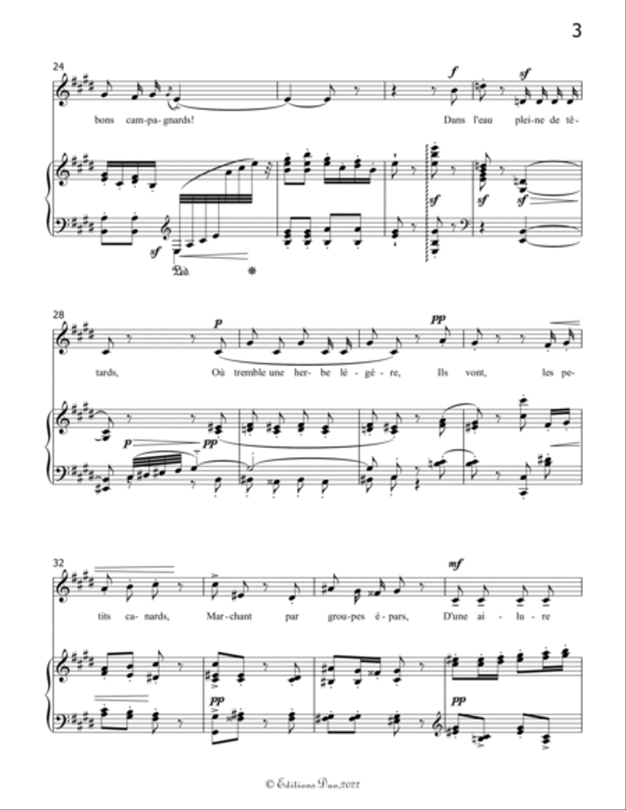 Villanelle des petits canards, by Chabrier, in E Major Voice scores gallery preview page 5