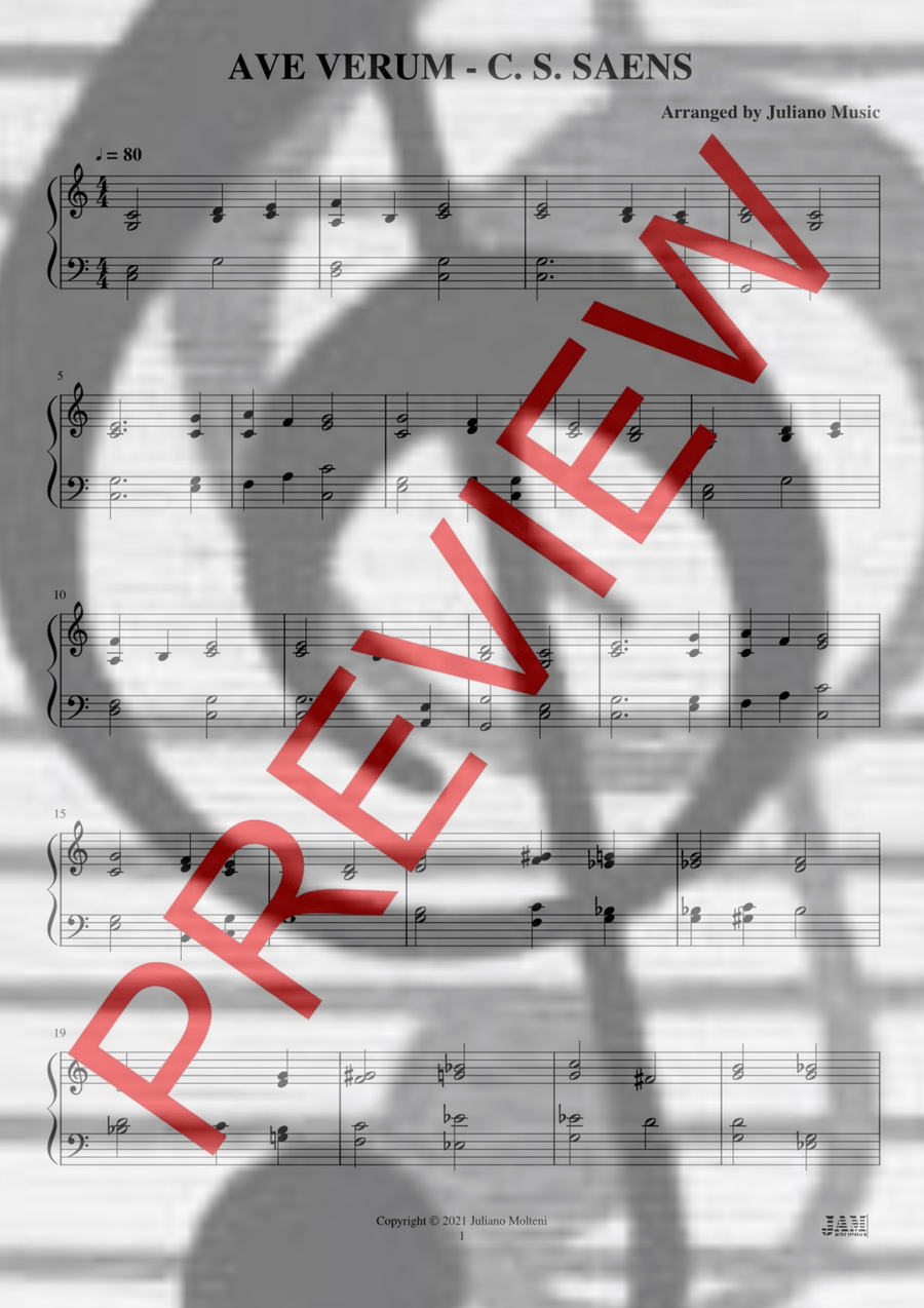 AVE VERUM (EASY ORGAN) - C. S. SAENS Organ Solo scores gallery preview page 2