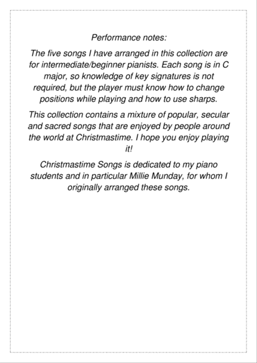 Christmastime Songs Easy Piano scores gallery preview page 3