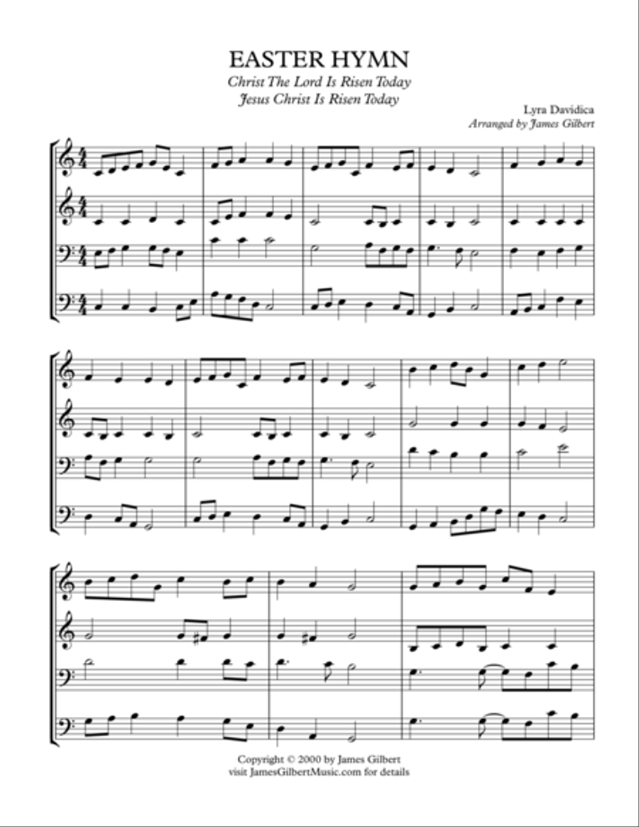 EASTER HYMN (Christ The Lord Is Risen Today or Jesus Christ is Risen Today) Small Ensemble scores gallery preview page 1