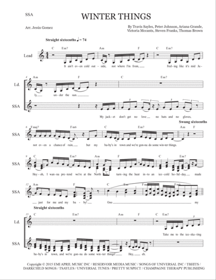 Winter Things SSA scores gallery preview page 2
