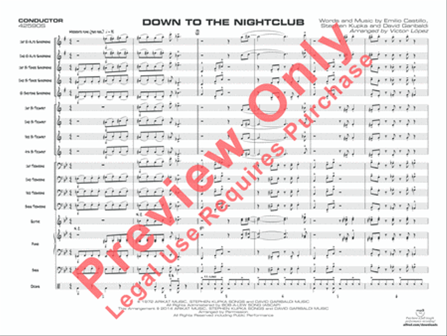 Down to the Nightclub Jazz Ensemble scores gallery preview page 2