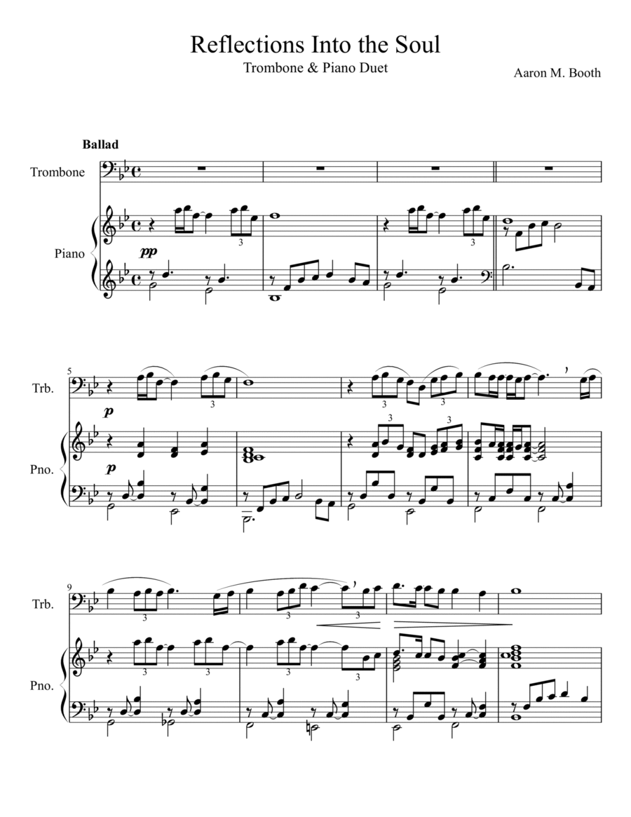 Reflections Into the Soul Piano scores gallery preview page 1