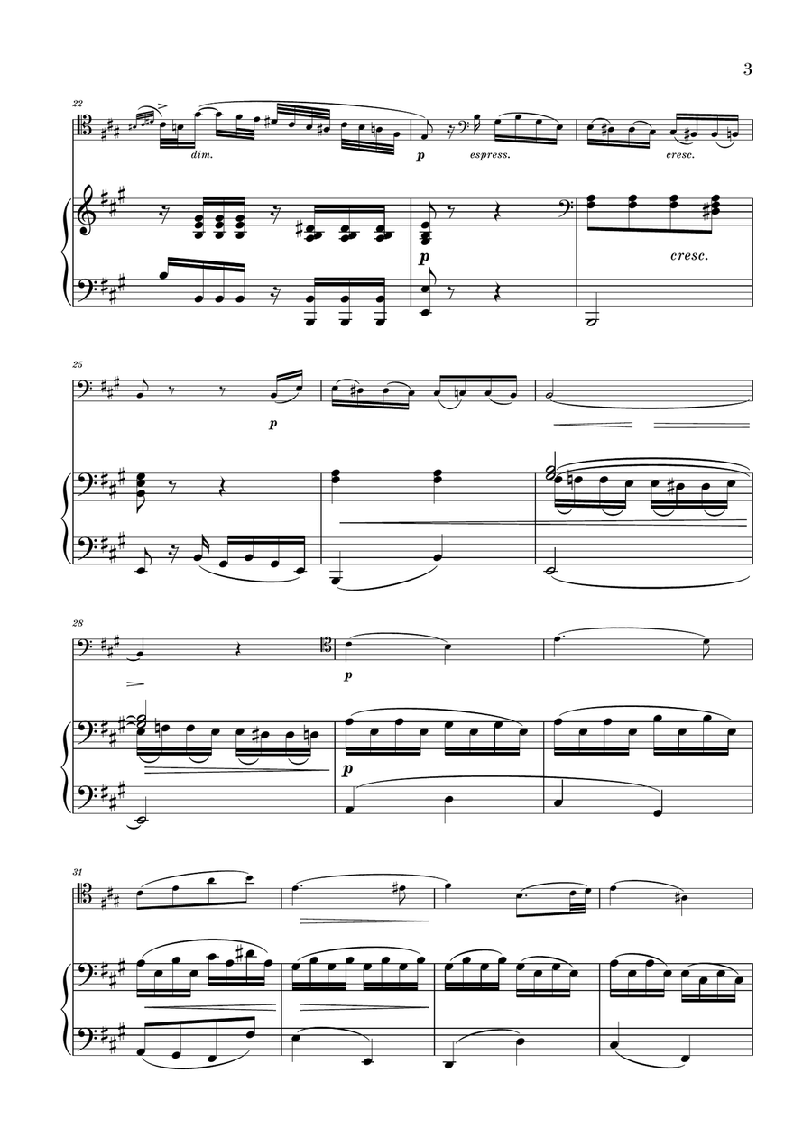 Sonata Pathetique (2nd Movement) - Adagio Cantabile for Cello and Piano String Orchestra scores gallery preview page 3