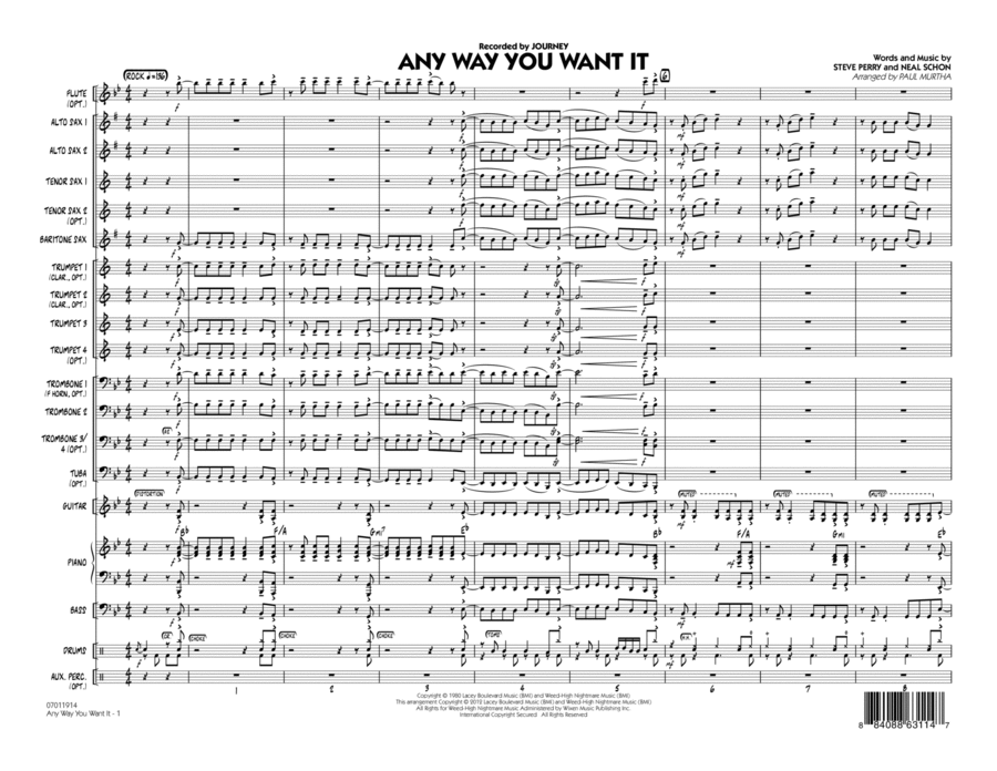 Any Way You Want It - Full Score Jazz Ensemble scores gallery preview page 1