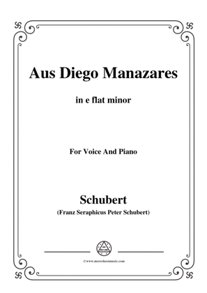 Schubert-Aus Diego Manazares,D.458,in e flat minor,for Voice&Piano