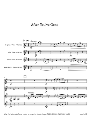 After You've Gone by Turner Layton for Clarinet Quartet in Schools