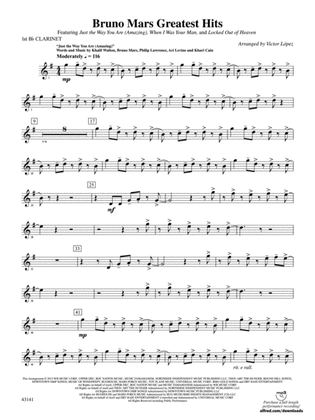 Bruno Mars Greatest Hits: 1st B-flat Clarinet