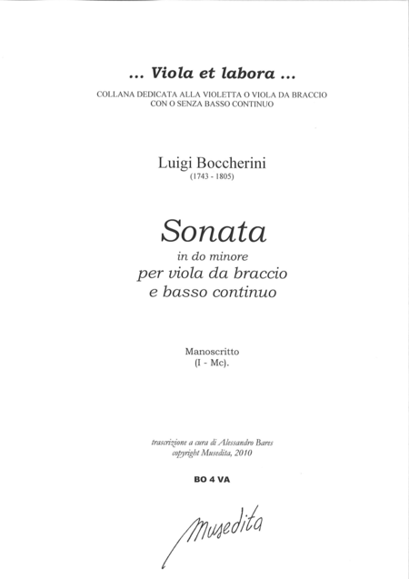 Viola Sonata in c minor (Manuscript, I-Mc)