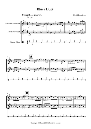 Blues Duet for Descant and Tenor Recorder