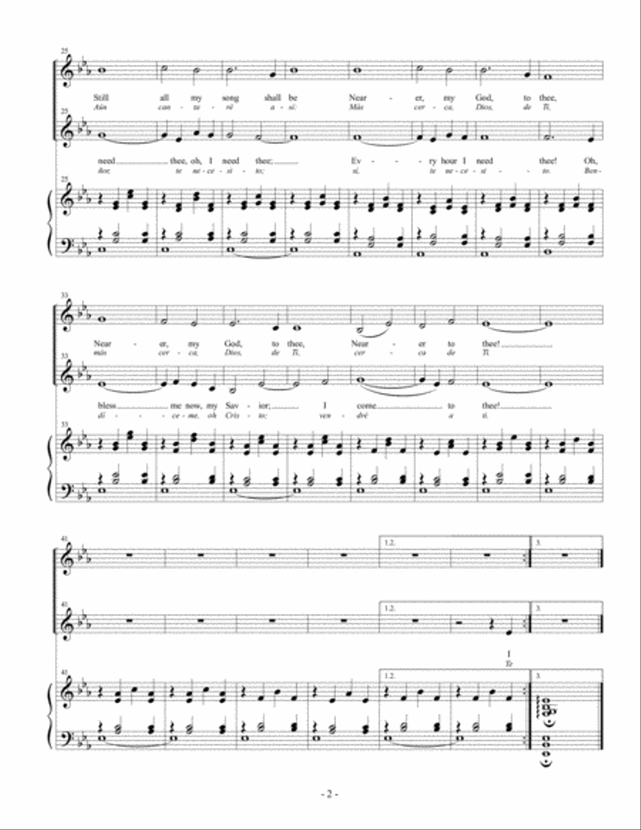 Nearer My God to Thee / I Need Thee Every Hour Medley (Vocal Duet) Piano scores gallery preview page 2