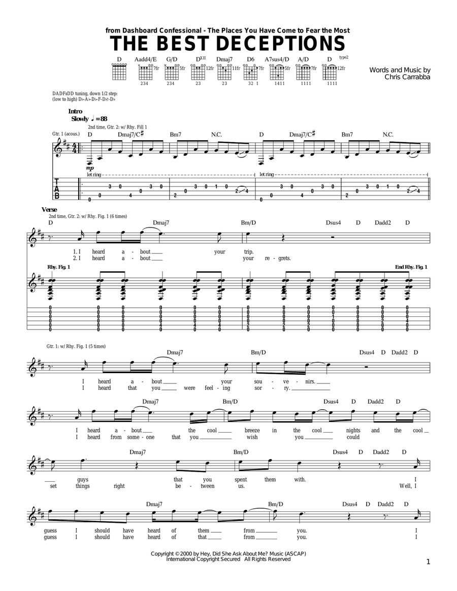 The Best Deceptions Acoustic Guitar scores gallery preview page 1