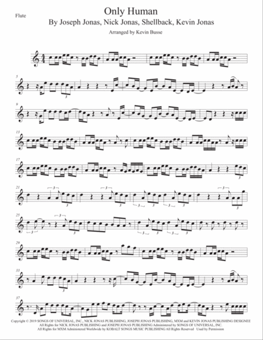 Only Human Only Human Flute Solo scores gallery preview page 1