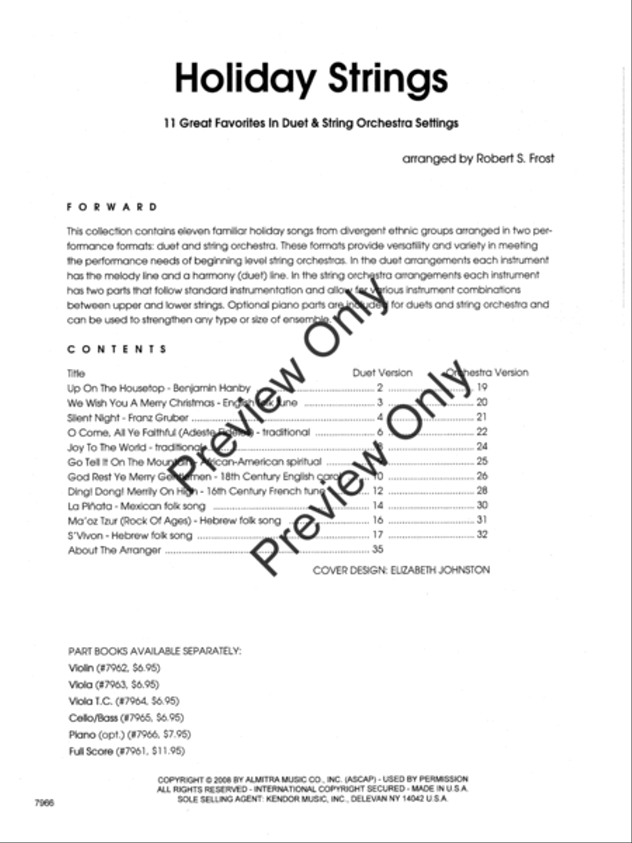 Holiday Strings - Piano (opt.) Piano Accompaniment scores gallery preview page 2