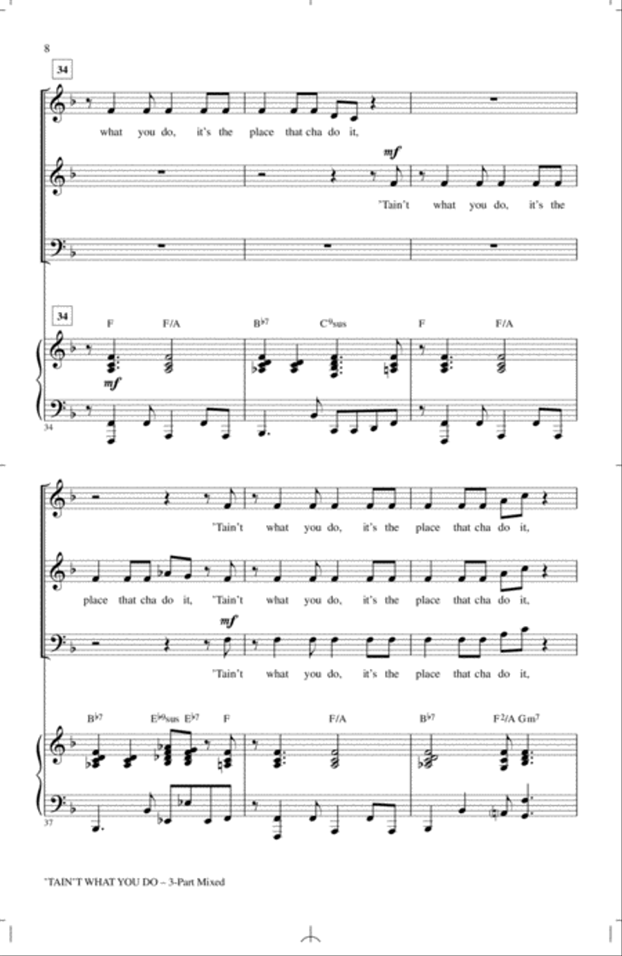 'Tain't What You Do (It's The Way That Cha Do It) (arr. Rosana Eckert) 3-Part scores gallery preview page 6