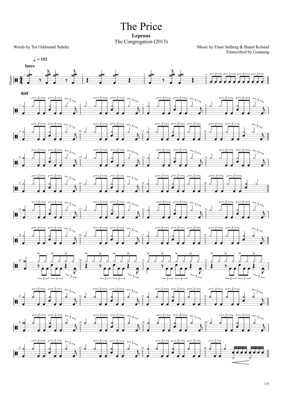 The Price Drum Set scores gallery preview page 1