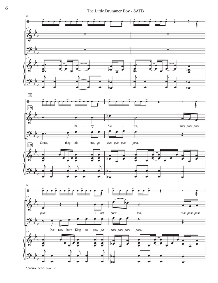 The Little Drummer Boy 4-Part scores gallery preview page 6