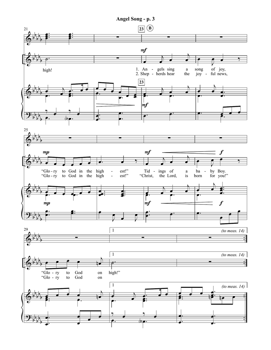 Angel Song Teacher Resource Unison Choir scores gallery preview page 5
