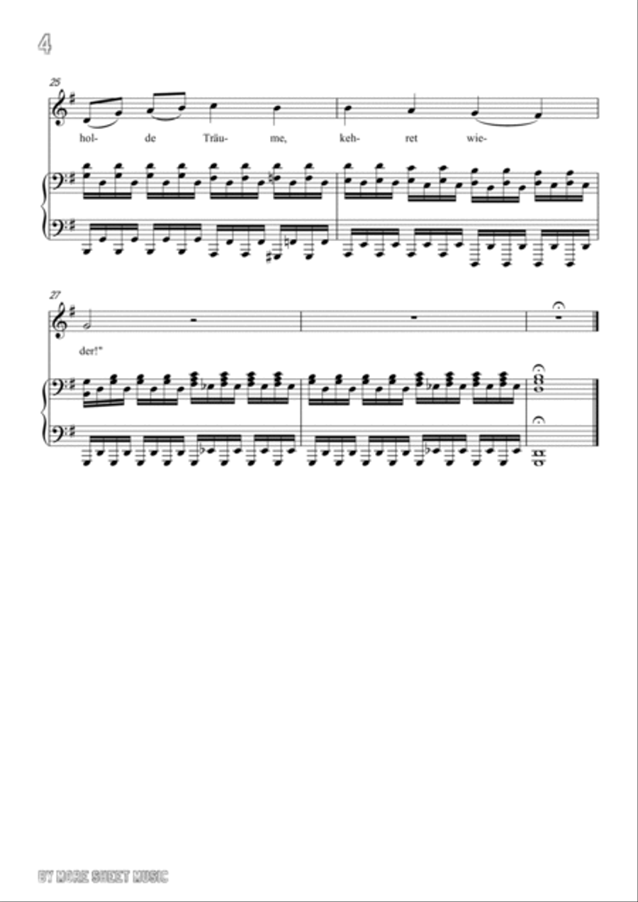 Schubert-Nacht und Träume in G for Vocal and Piano Voice scores gallery preview page 5