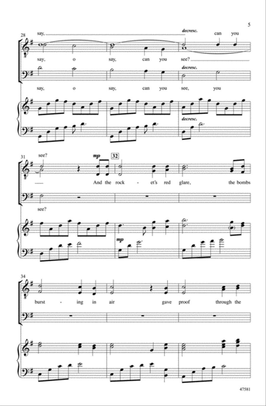 O Say, Can You See Choir scores gallery preview page 4