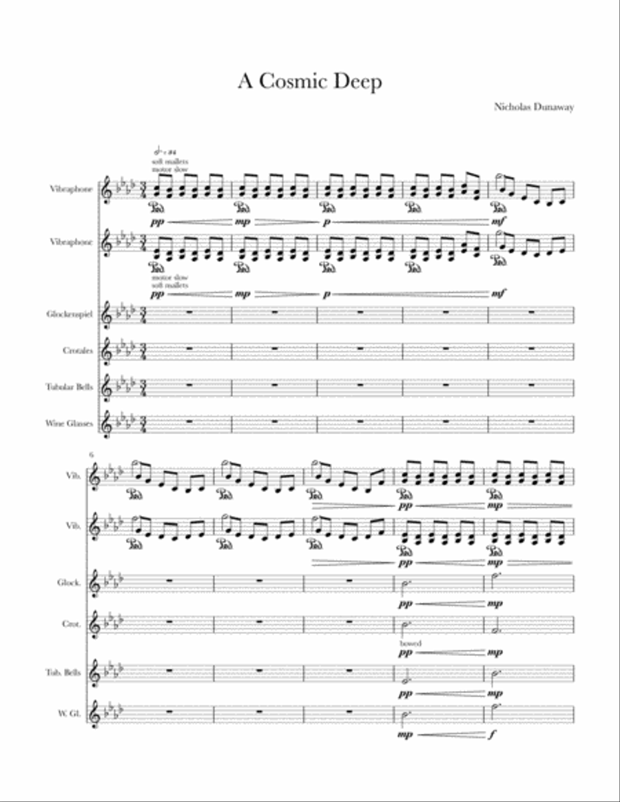 A Cosmic Deep Percussion Ensemble scores gallery preview page 1