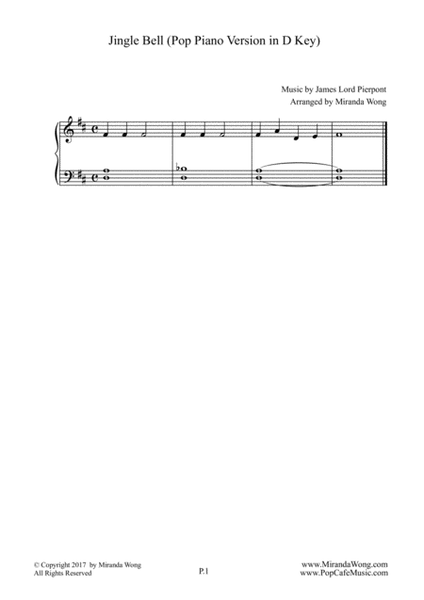 Romantic First Noel + Jingle Bell - Easy & Fancy Piano Version (With Chords) image number null