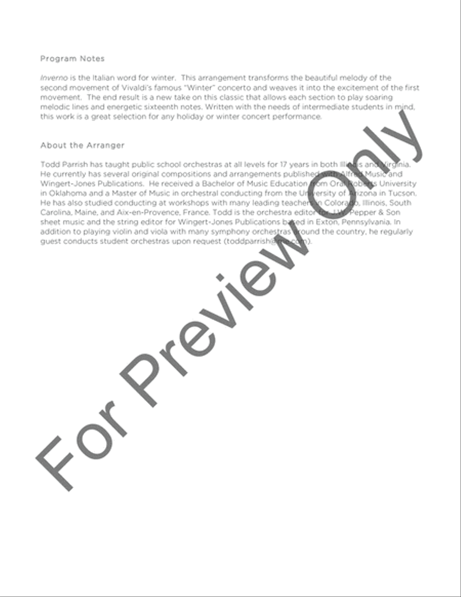 Inverno Inverno String Orchestra scores gallery preview page 3