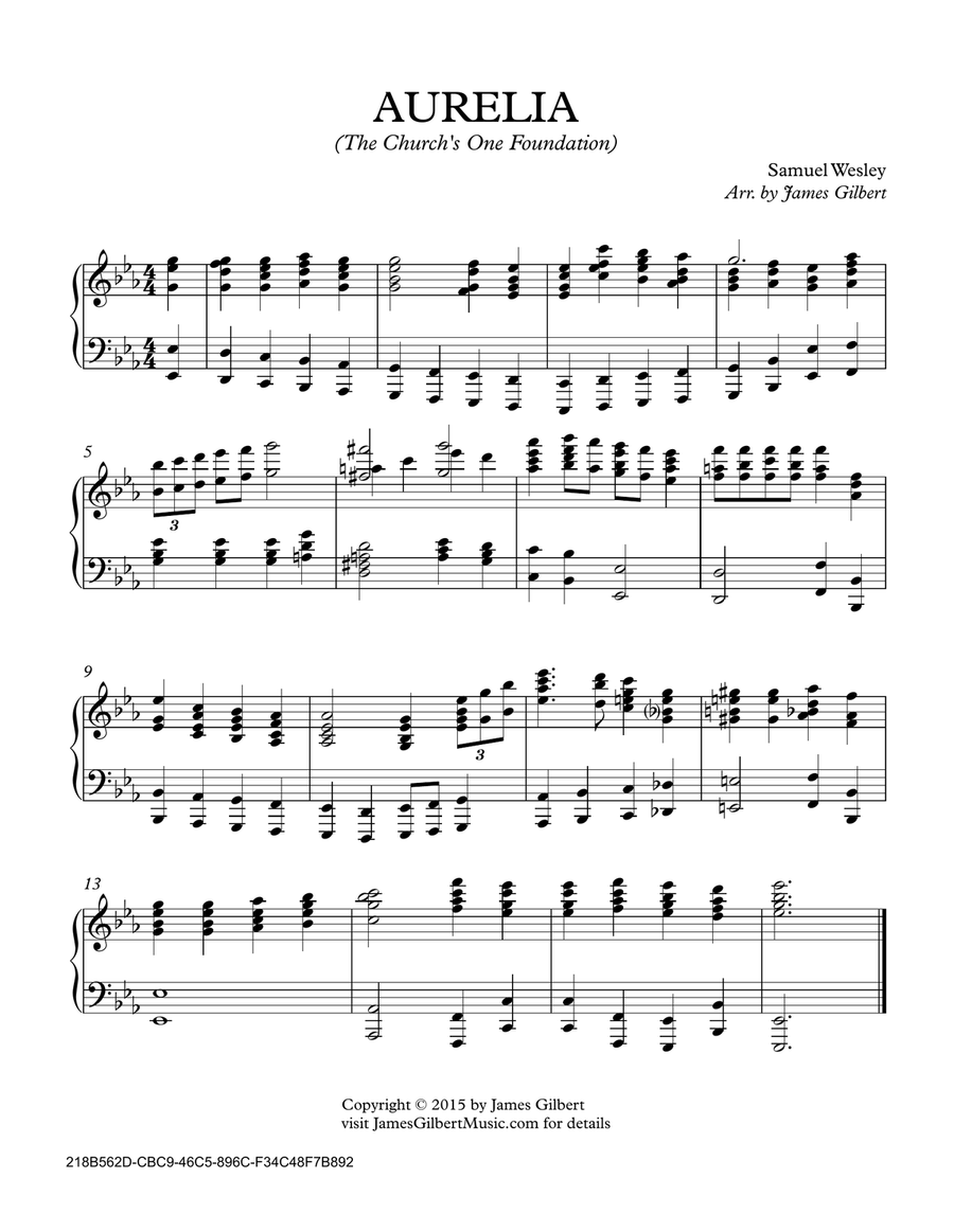 AURELIA (The Church's One Foundation) Small Ensemble scores gallery preview page 1