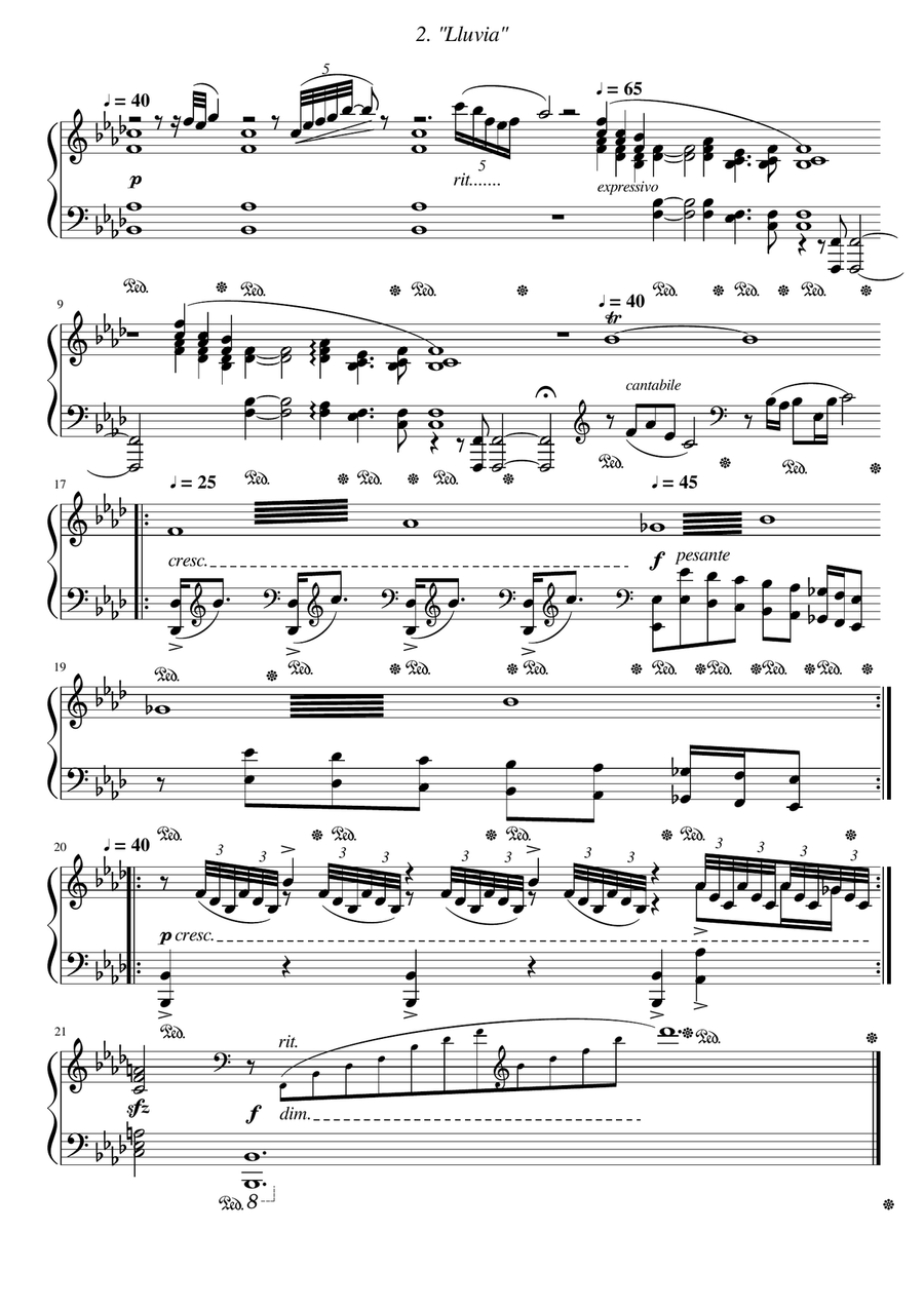 Pinturas Rupestres - 2da parte - 2. Lluvia Piano Solo scores gallery preview page 1