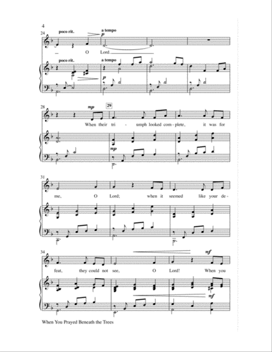 When You Prayed Beneath the Trees Unison Choir scores gallery preview page 4