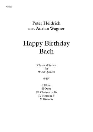 Book cover for "Happy Birthday Bach" Wind Quintet arr. Adrian Wagner