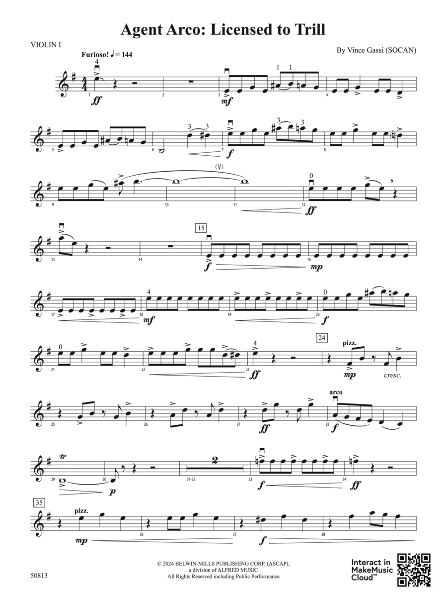 Agent Arco: Licensed to Trill: 1st Violin String Orchestra scores gallery preview page 1