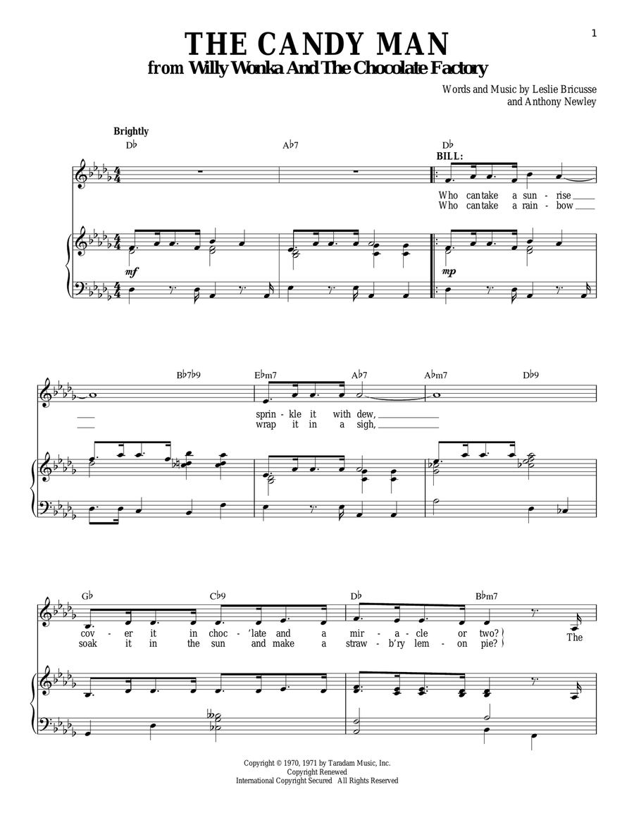 The Candy Man The Candy Man Voice scores gallery preview page 1