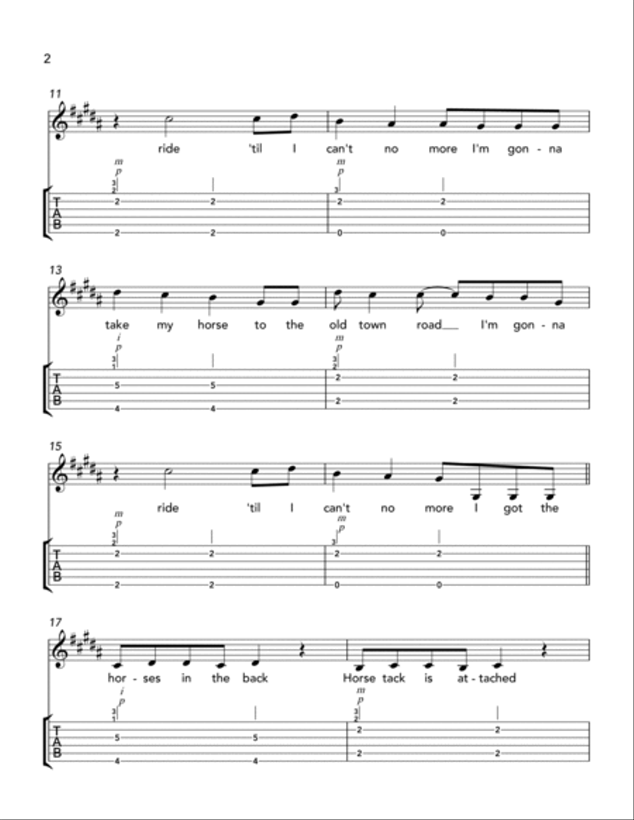 Old Town Road (remix) Old Town Road (remix) Electric Guitar scores gallery preview page 2