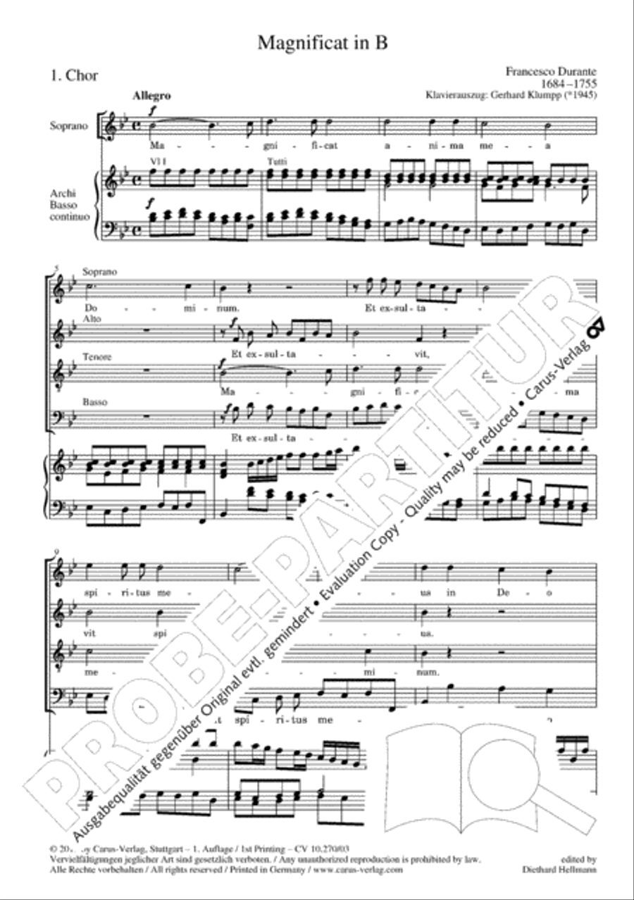 Magnificat in B flat major 4-Part scores gallery preview page 7