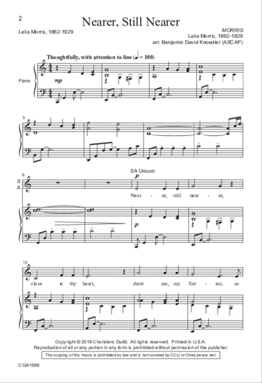 Nearer, Still Nearer (SATB) 4-Part scores gallery preview page 2