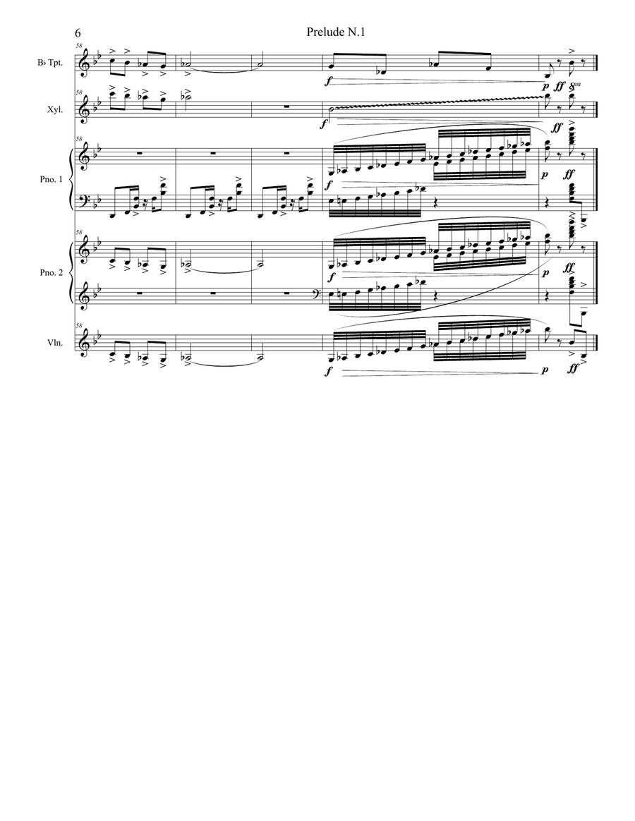 Prelude N.1 by Gershwin Small Ensemble scores gallery preview page 6
