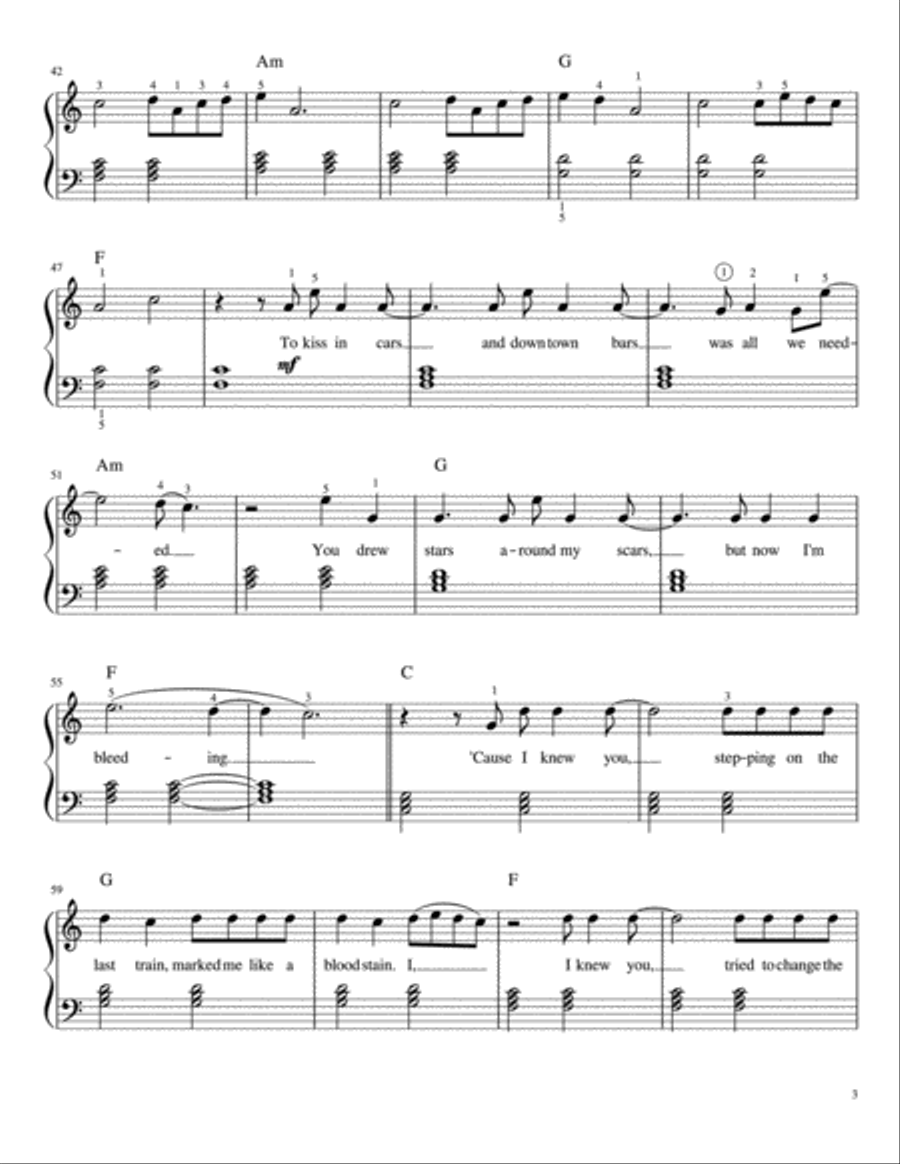 Cardigan Easy Piano scores gallery preview page 3