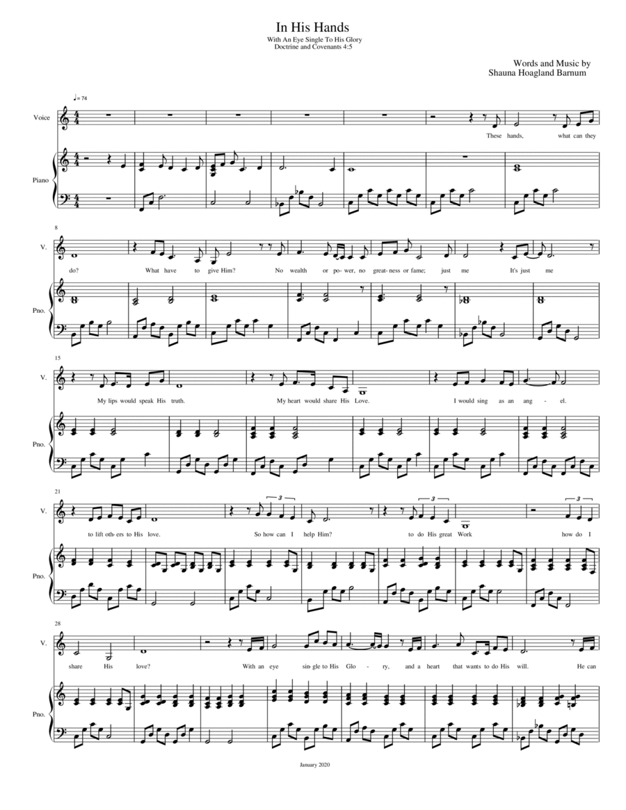 In His Hands Voice scores gallery preview page 1