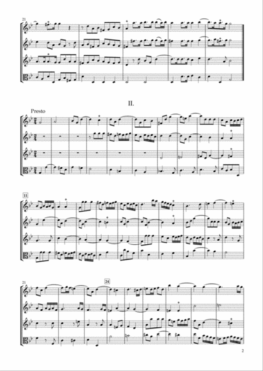 Sonata Op.34-1 for Three Violins & Viola String Duet scores gallery preview page 2