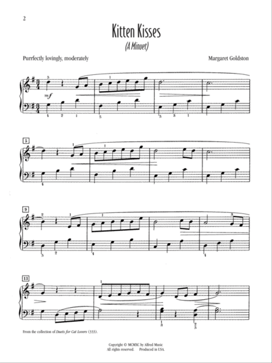 Kitten Kisses Easy Piano scores gallery preview page 2