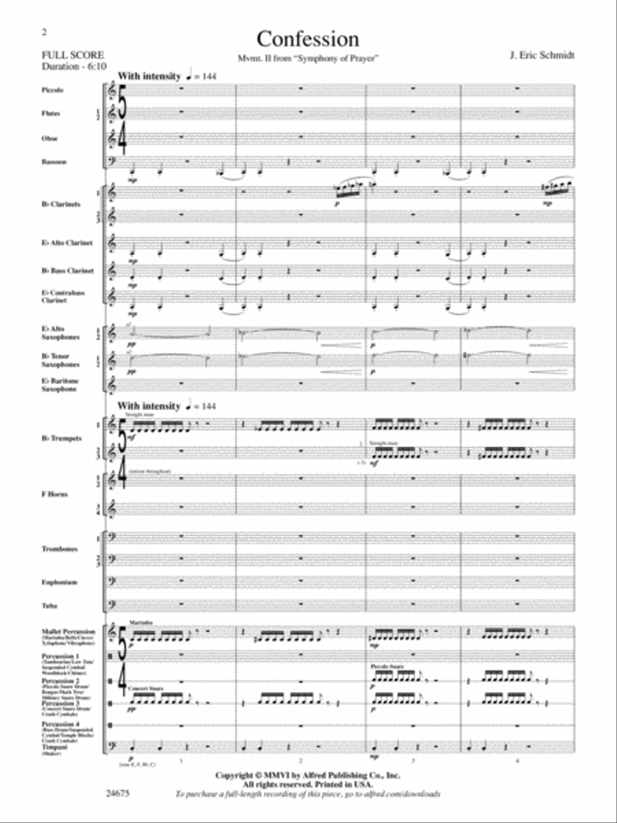 Confession (Movement 2 of Symphony of Prayer): Score Concert Band scores gallery preview page 2