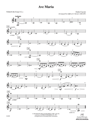 Ave Maria: 3rd Violin (Viola [TC])