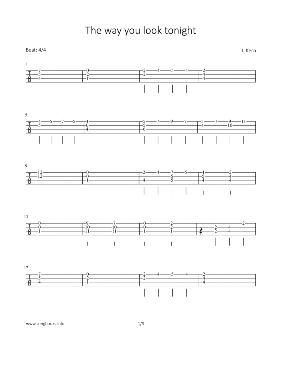 The way you look tonight Ukulele scores gallery preview page 1