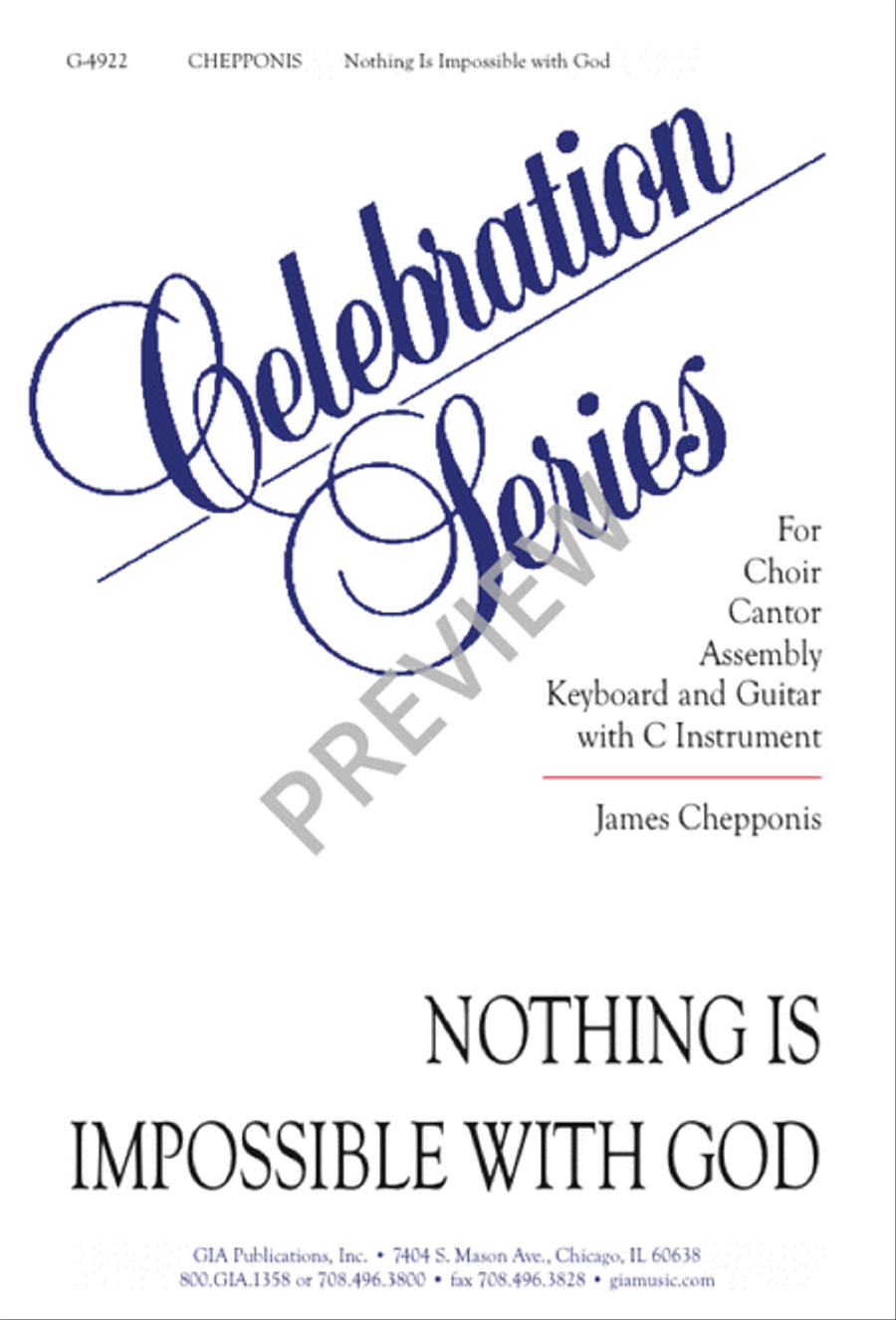 Nothing Is Impossible with God 4-Part scores gallery preview page 1