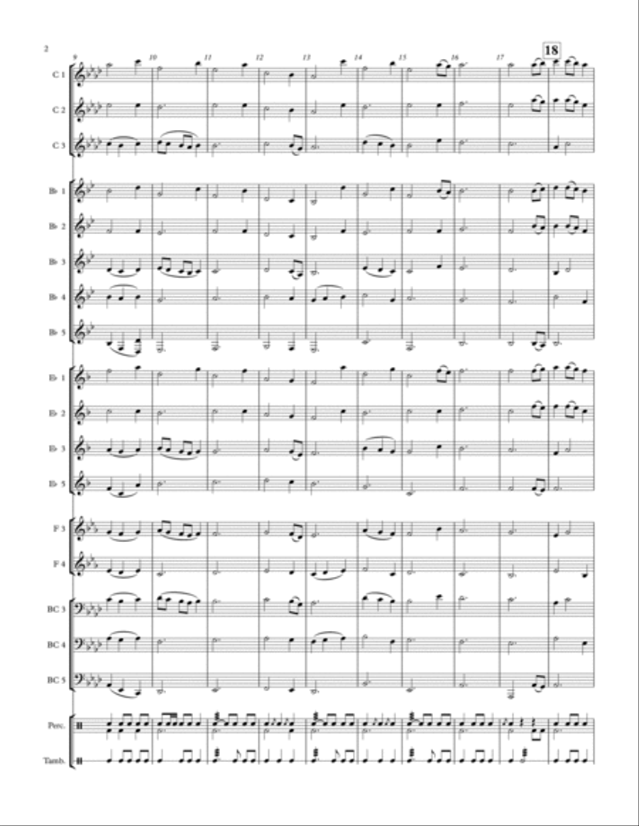 Irish Folk Tune - Sí Bheag, Sí Mhór - for adaptable quintet Concert Band scores gallery preview page 2