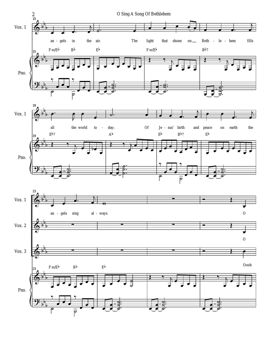 O Sing A Song Of Bethlehem 4-Part scores gallery preview page 2