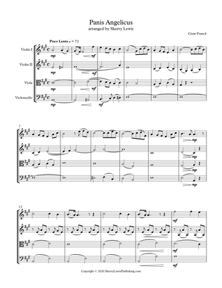 PANIS ANGELICUS String Quartet, Intermediate Level for 2 violins, viola and cello