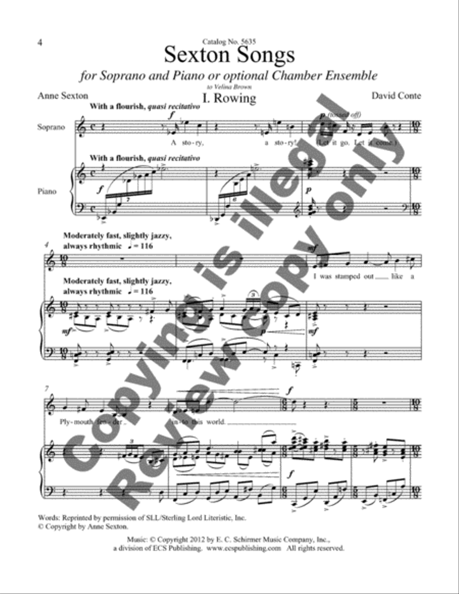 Sexton Songs Sexton Songs Piano, Vocal scores gallery preview page 8