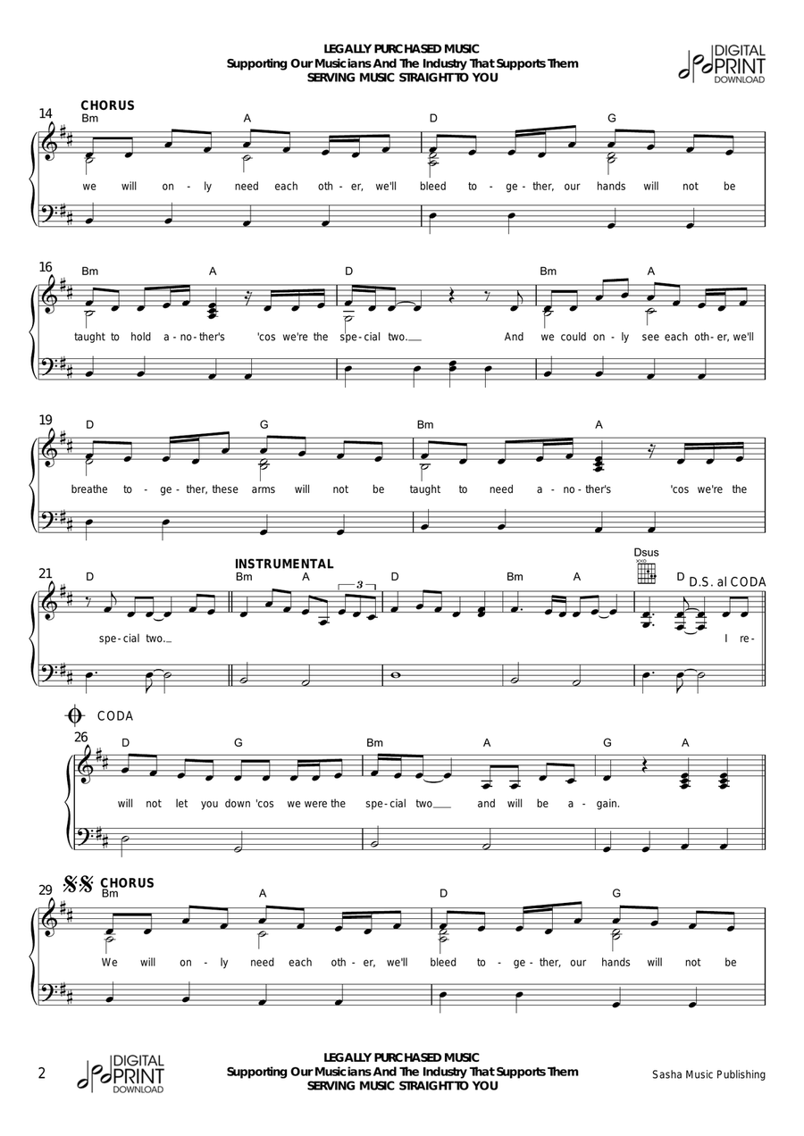 The Special Two The Special Two Easy Piano scores gallery preview page 2